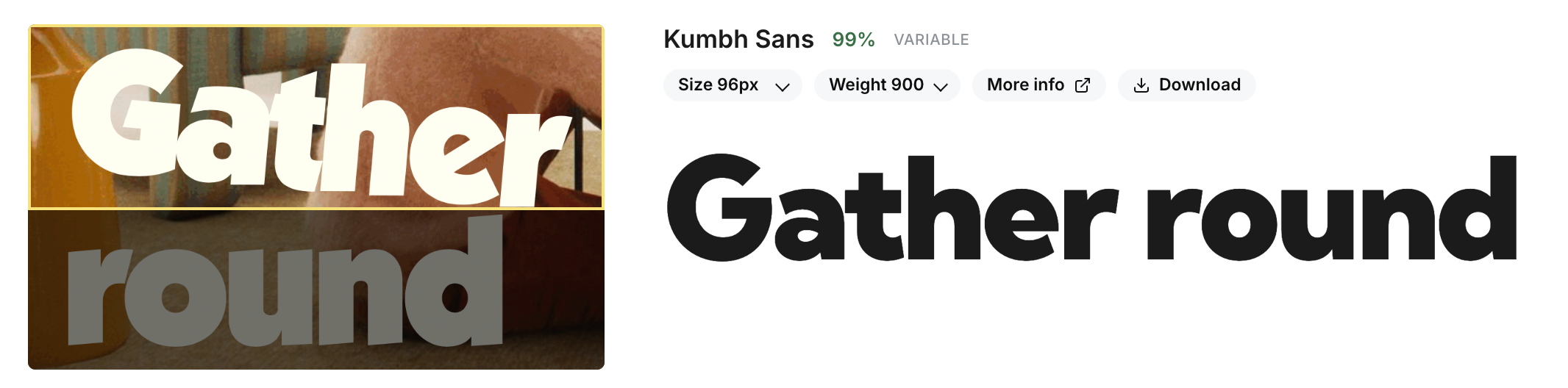 Free Font Finder preview showing an uploaded typography image inside a warm-toned frame.