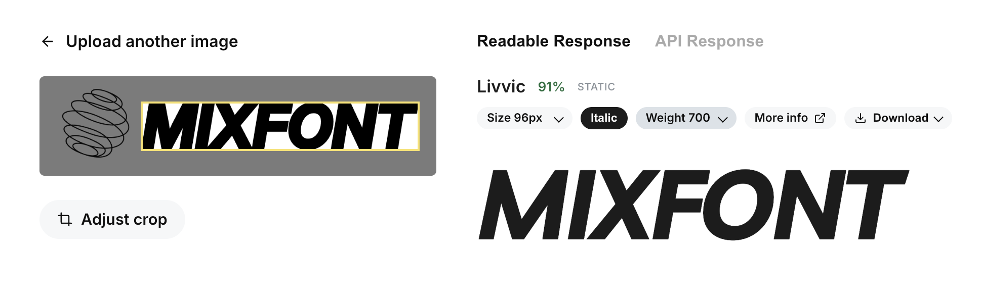 Font recognition model in action