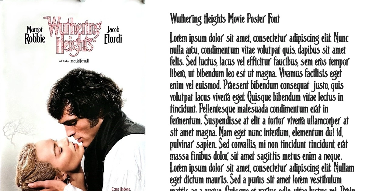 Wuthering Heights Movie Poster Font