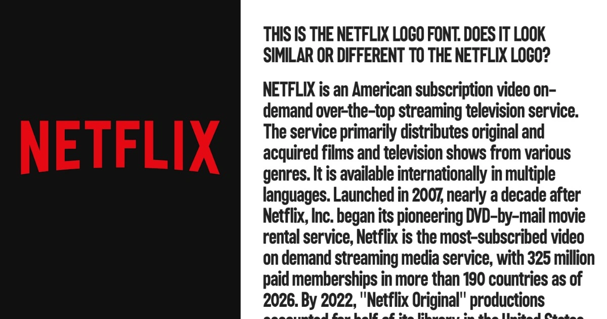 Netflix logo turned into a font