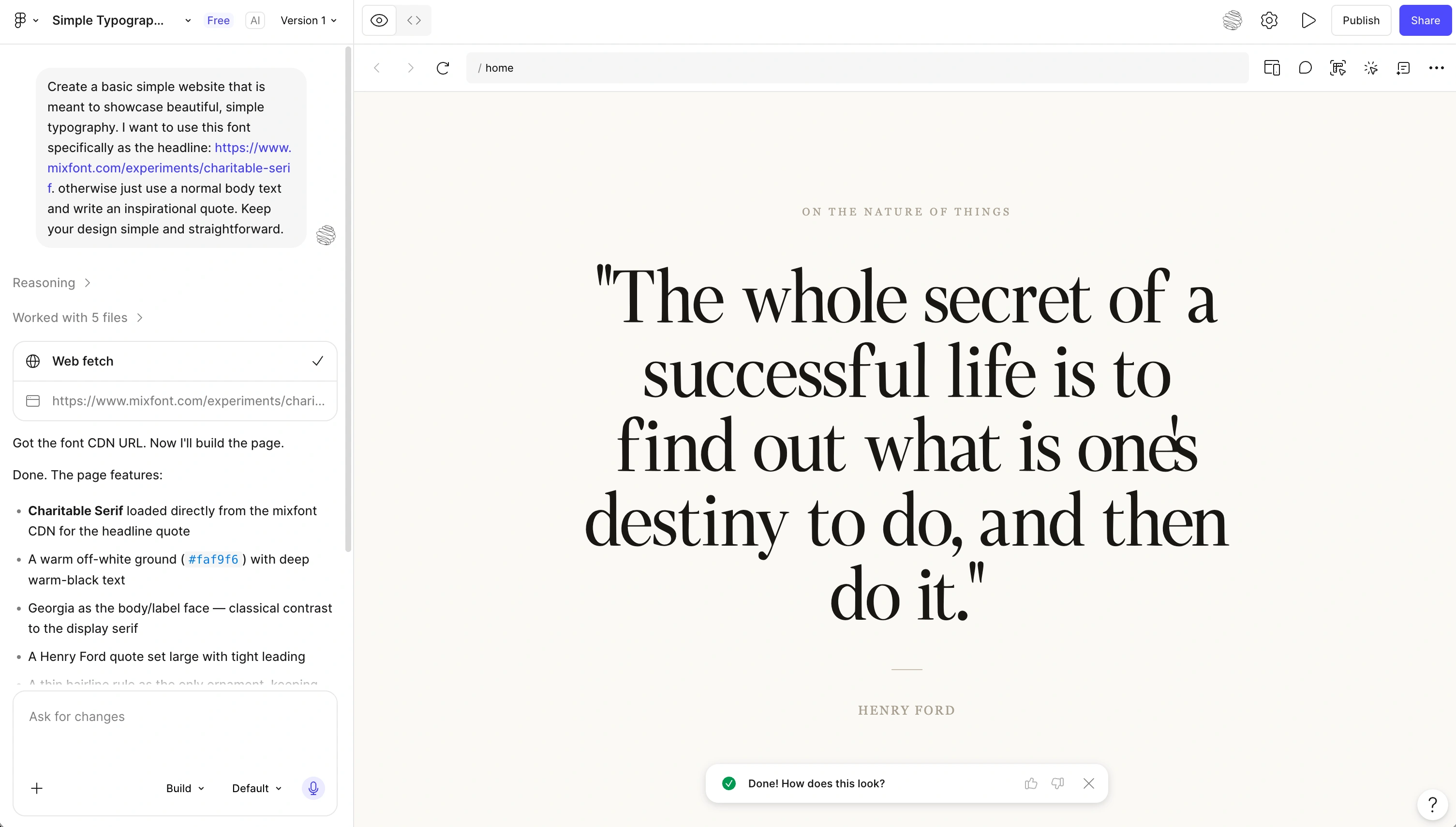 Screenshot of Figma using Charitable Serif